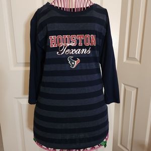 NFL Houston Texans Ladies Striped Quarter Sleeve - Size M